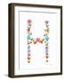 Floral Alphabet Letter VIII-Farida Zaman-Framed Art Print