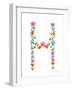 Floral Alphabet Letter VIII-Farida Zaman-Framed Art Print