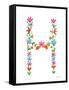 Floral Alphabet Letter VIII-Farida Zaman-Framed Stretched Canvas