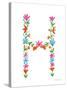 Floral Alphabet Letter VIII-Farida Zaman-Stretched Canvas