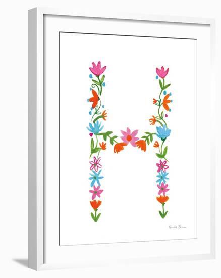 Floral Alphabet Letter VIII-Farida Zaman-Framed Art Print