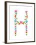 Floral Alphabet Letter VIII-Farida Zaman-Framed Art Print