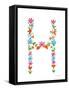 Floral Alphabet Letter VIII-Farida Zaman-Framed Stretched Canvas