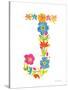 Floral Alphabet Letter X-Farida Zaman-Stretched Canvas