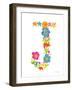 Floral Alphabet Letter X-Farida Zaman-Framed Art Print