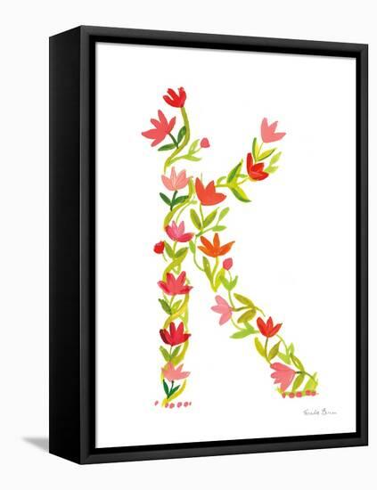 Floral Alphabet Letter XI-Farida Zaman-Framed Stretched Canvas