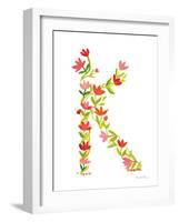 Floral Alphabet Letter XI-Farida Zaman-Framed Art Print