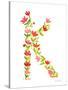 Floral Alphabet Letter XI-Farida Zaman-Stretched Canvas