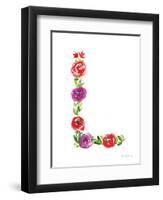 Floral Alphabet Letter XII-Farida Zaman-Framed Art Print