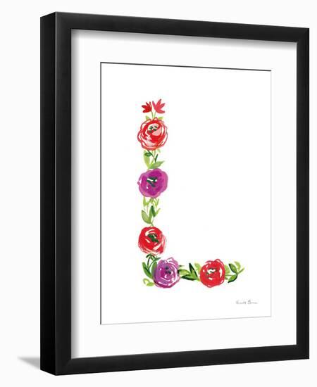 Floral Alphabet Letter XII-Farida Zaman-Framed Art Print