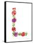 Floral Alphabet Letter XII-Farida Zaman-Framed Stretched Canvas