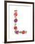 Floral Alphabet Letter XII-Farida Zaman-Framed Art Print