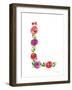 Floral Alphabet Letter XII-Farida Zaman-Framed Art Print