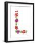 Floral Alphabet Letter XII-Farida Zaman-Framed Art Print