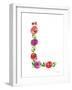 Floral Alphabet Letter XII-Farida Zaman-Framed Art Print