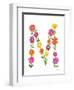 Floral Alphabet Letter XIII-Farida Zaman-Framed Art Print