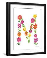 Floral Alphabet Letter XIII-Farida Zaman-Framed Art Print