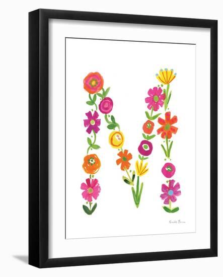 Floral Alphabet Letter XIII-Farida Zaman-Framed Art Print