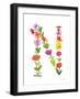 Floral Alphabet Letter XIV-Farida Zaman-Framed Art Print