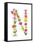 Floral Alphabet Letter XIV-Farida Zaman-Framed Stretched Canvas