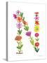 Floral Alphabet Letter XIV-Farida Zaman-Stretched Canvas