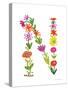 Floral Alphabet Letter XIV-Farida Zaman-Stretched Canvas
