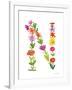 Floral Alphabet Letter XIV-Farida Zaman-Framed Art Print