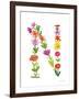 Floral Alphabet Letter XIV-Farida Zaman-Framed Art Print