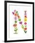 Floral Alphabet Letter XIV-Farida Zaman-Framed Art Print