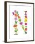 Floral Alphabet Letter XIV-Farida Zaman-Framed Art Print