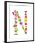 Floral Alphabet Letter XIV-Farida Zaman-Framed Art Print