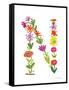 Floral Alphabet Letter XIV-Farida Zaman-Framed Stretched Canvas