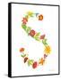 Floral Alphabet Letter XIX-Farida Zaman-Framed Stretched Canvas