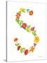 Floral Alphabet Letter XIX-Farida Zaman-Stretched Canvas