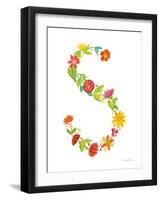 Floral Alphabet Letter XIX-Farida Zaman-Framed Art Print