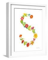 Floral Alphabet Letter XIX-Farida Zaman-Framed Art Print