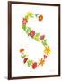 Floral Alphabet Letter XIX-Farida Zaman-Framed Art Print