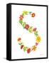 Floral Alphabet Letter XIX-Farida Zaman-Framed Stretched Canvas