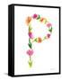 Floral Alphabet Letter XVI-Farida Zaman-Framed Stretched Canvas