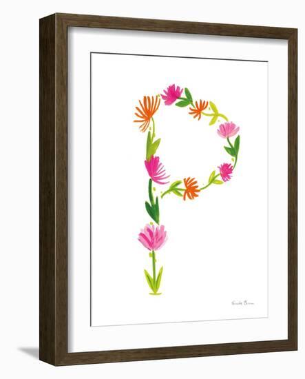 Floral Alphabet Letter XVI-Farida Zaman-Framed Art Print