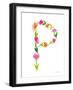 Floral Alphabet Letter XVI-Farida Zaman-Framed Art Print