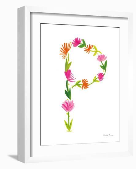 Floral Alphabet Letter XVI-Farida Zaman-Framed Art Print