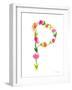 Floral Alphabet Letter XVI-Farida Zaman-Framed Art Print