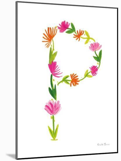 Floral Alphabet Letter XVI-Farida Zaman-Mounted Art Print