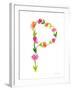 Floral Alphabet Letter XVI-Farida Zaman-Framed Art Print
