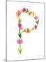 Floral Alphabet Letter XVI-Farida Zaman-Mounted Art Print