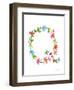 Floral Alphabet Letter XVII-Farida Zaman-Framed Art Print