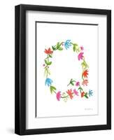 Floral Alphabet Letter XVII-Farida Zaman-Framed Art Print