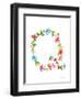 Floral Alphabet Letter XVII-Farida Zaman-Framed Art Print