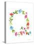 Floral Alphabet Letter XVII-Farida Zaman-Stretched Canvas